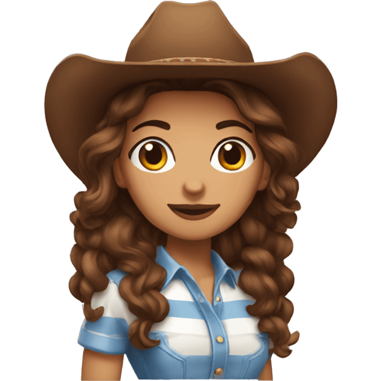 argentina Cowgirl brown hair emoji