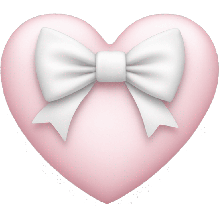 Pastel pink heart with white bow emoji