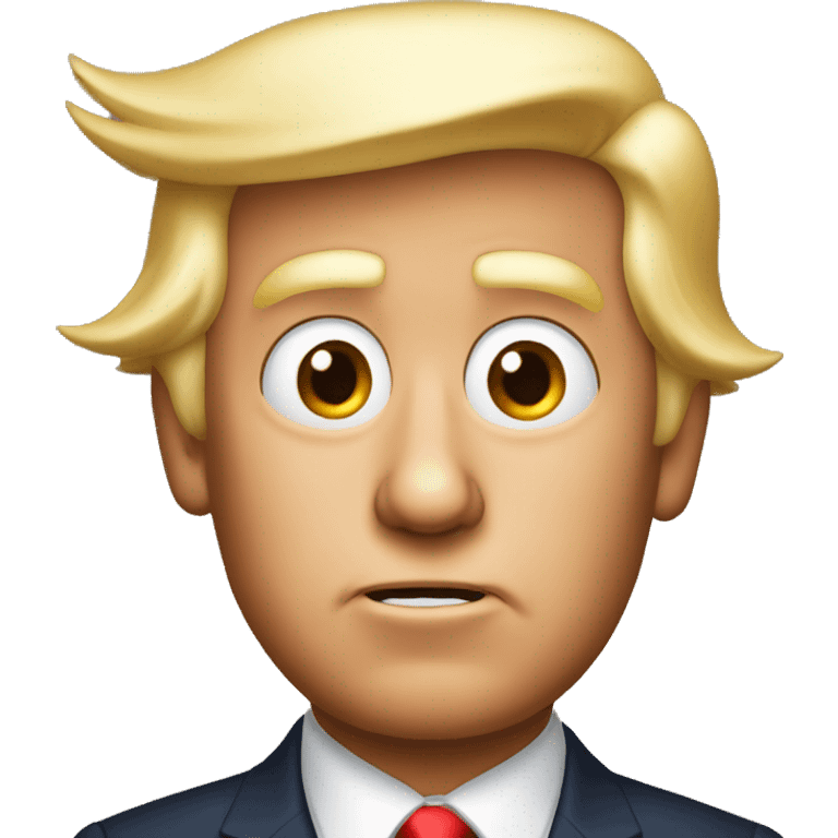 Donald trump with a red ear emoji