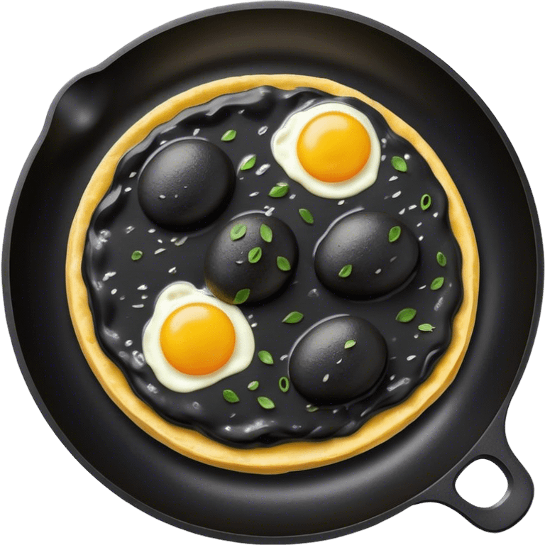 Black omelette  emoji