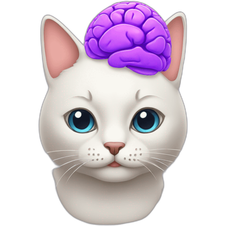 cat with a big brain emoji