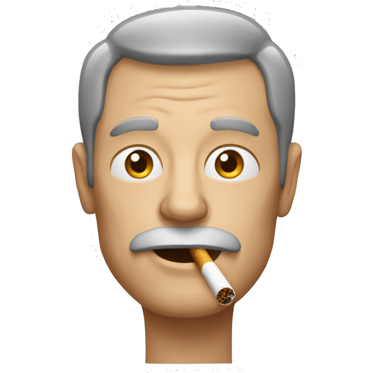 a middle aged man smoking emoji