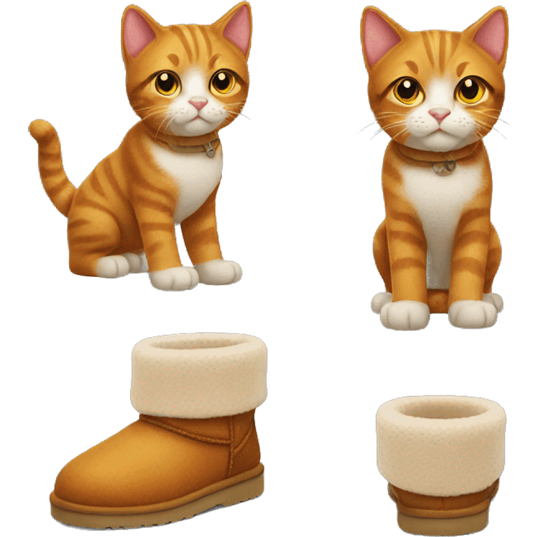 ginger cat wearing ugg boots  emoji