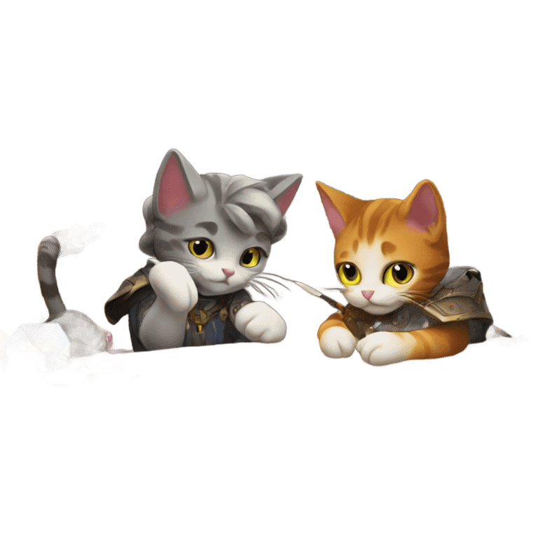 cats playing dnd crafting emoji