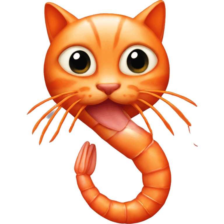 shrimp with orange cat head emoji