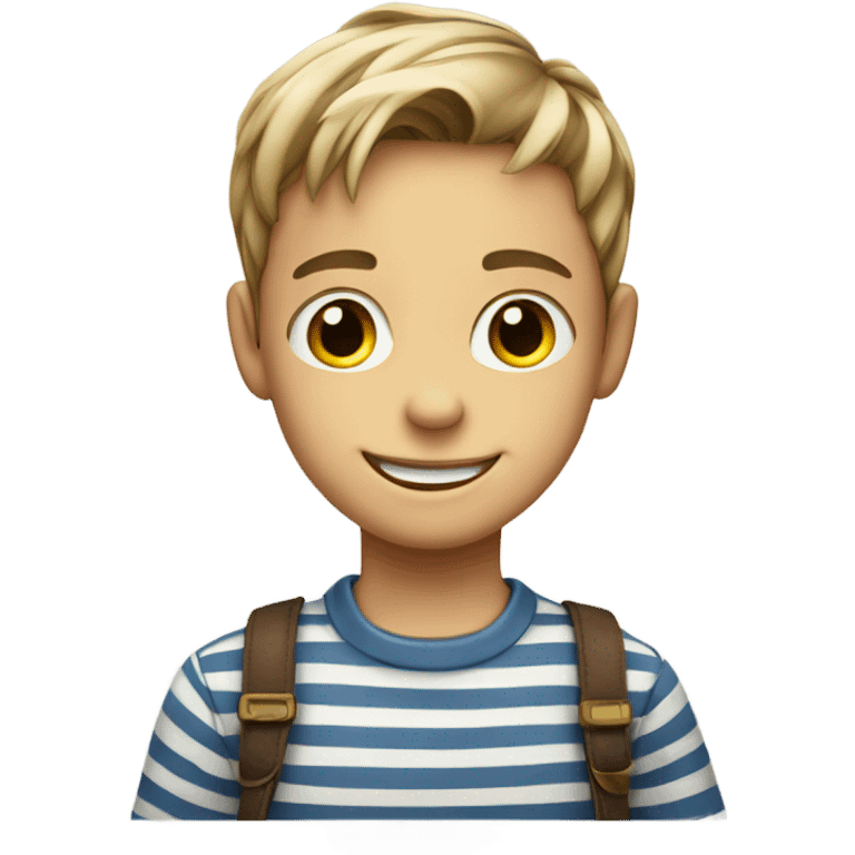 smiling boy in striped shirt emoji