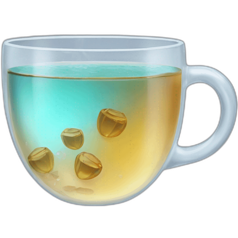 A cristal cup of tea emoji