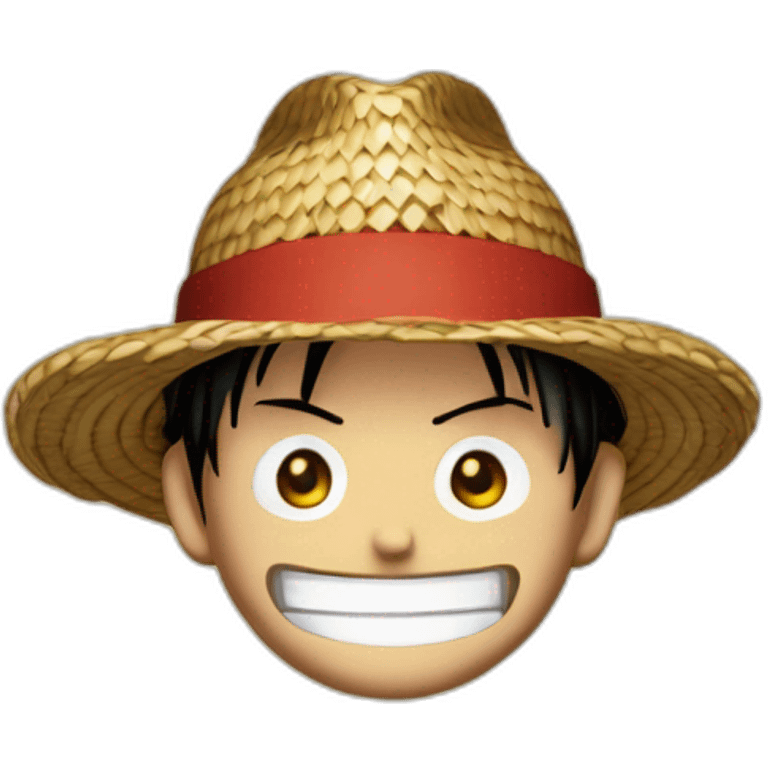 Luffy one piece avec son chapeau de paille sans moustache emoji