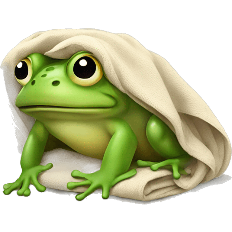 frog with blanket around its head  emoji