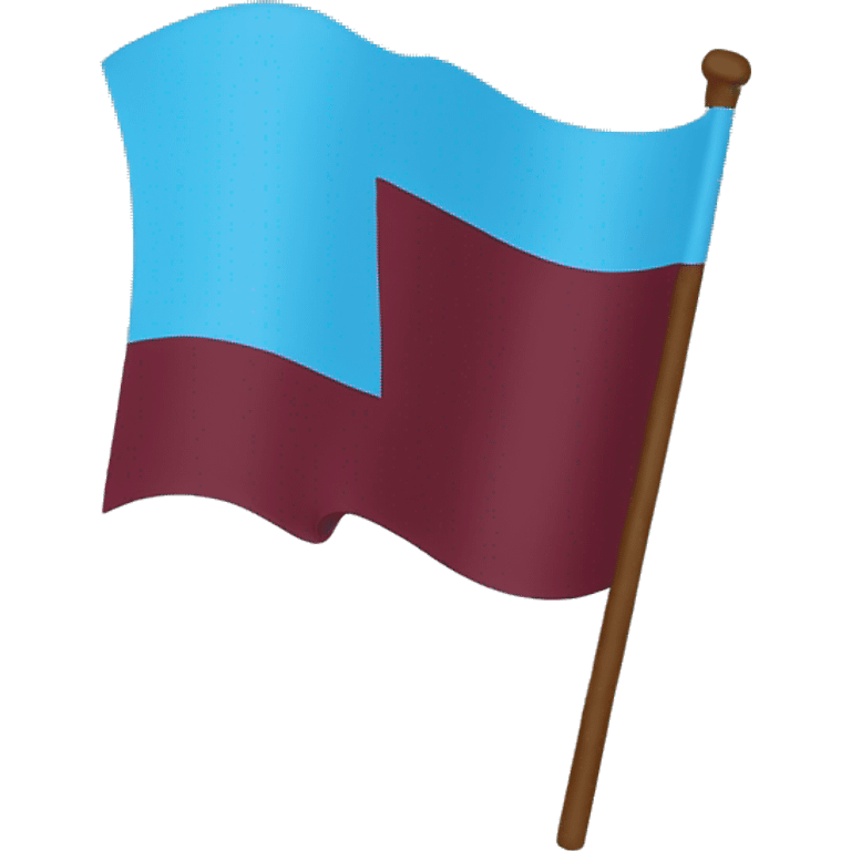 Make emoji of Maroon and sky blue half flag emoji