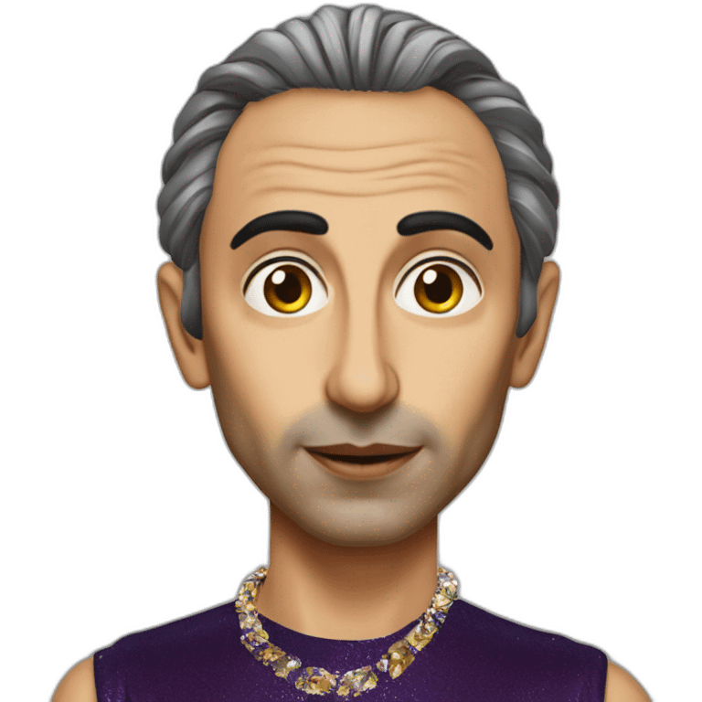 Eric Zemmour maquillé en drag queen emoji