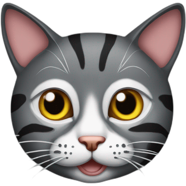 cat with crazy and funny head  emoji