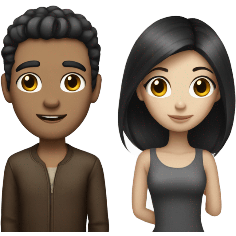  dark hair couple white skin emoji