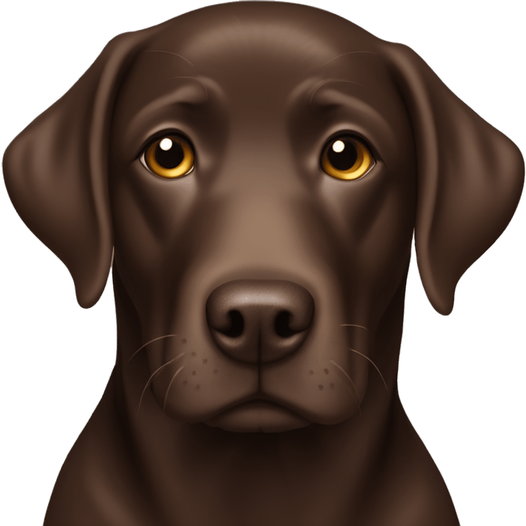 Chocolate labrador retriever with white patch of hair on chest emoji