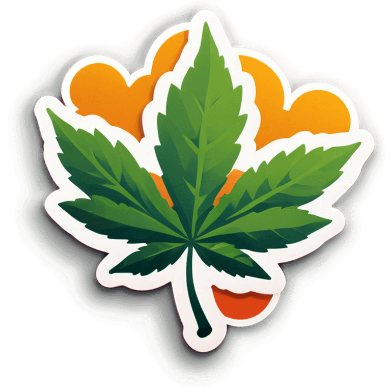 Weed leaf with clouds emoji