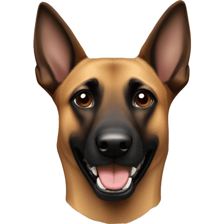 Belgian Malinois dog, Brown with a black face, cute eyes  emoji