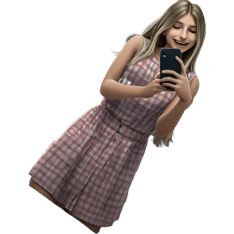 smiling girl taking selfie emoji