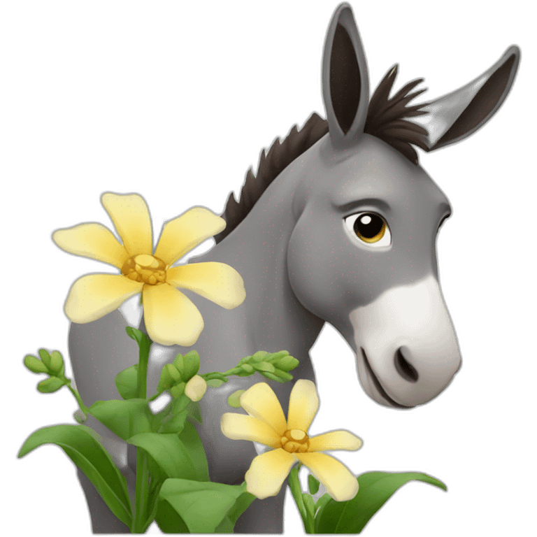 donkey eating flower emoji