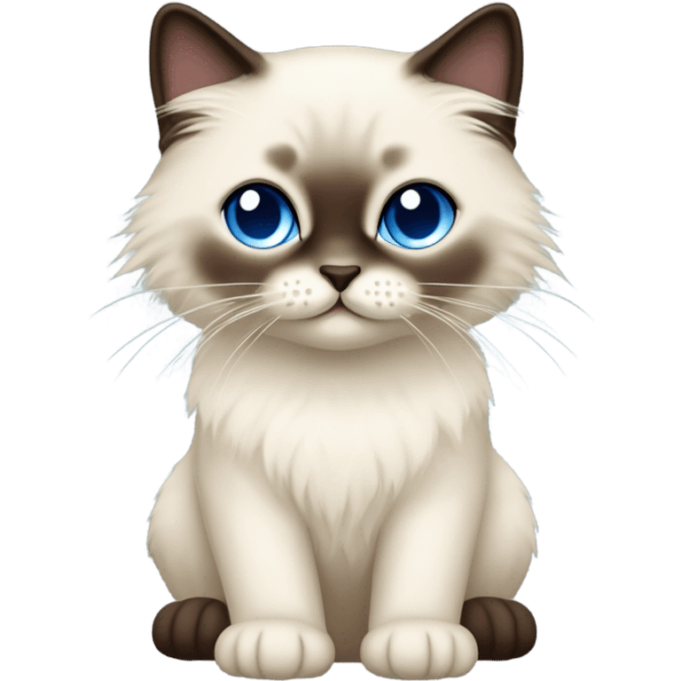 Seal colorpoint ragdoll cat dark nose emoji