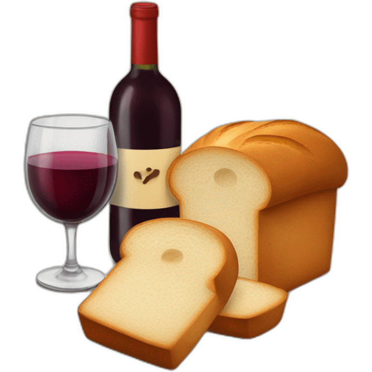 2 Shabbat candles, a cup of red wine and a loaf of bread emoji