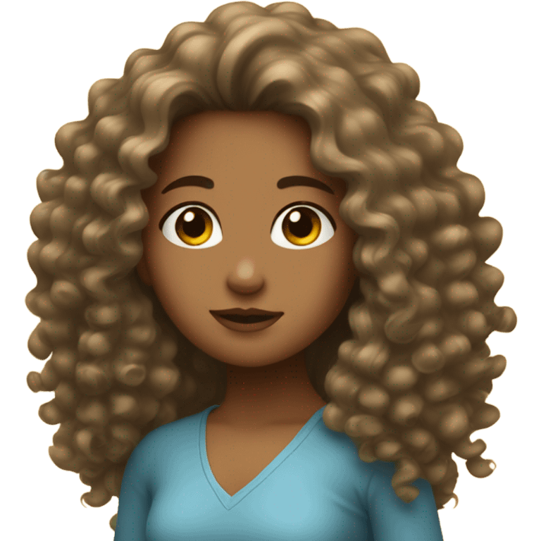 a girl with long curly hair emoji