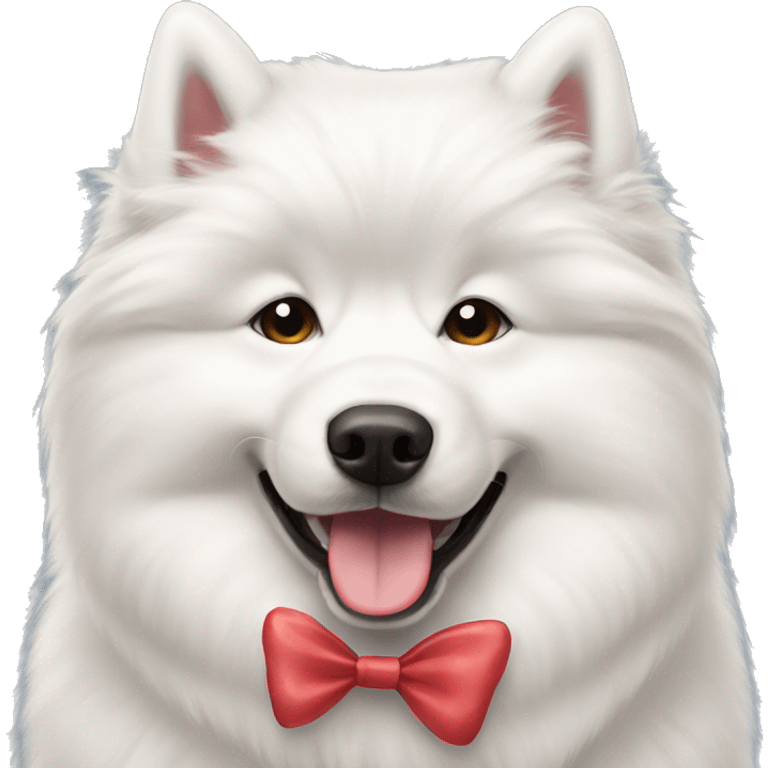 Samoyed with bow in her ear emoji