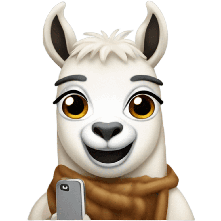 lama talking on the phone emoji