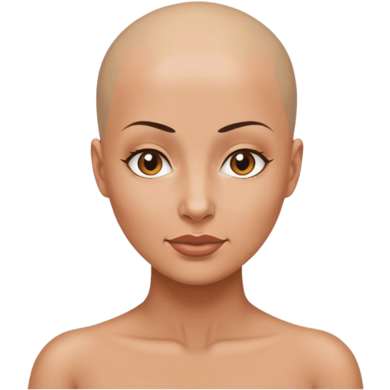 bald woman without neck emoji