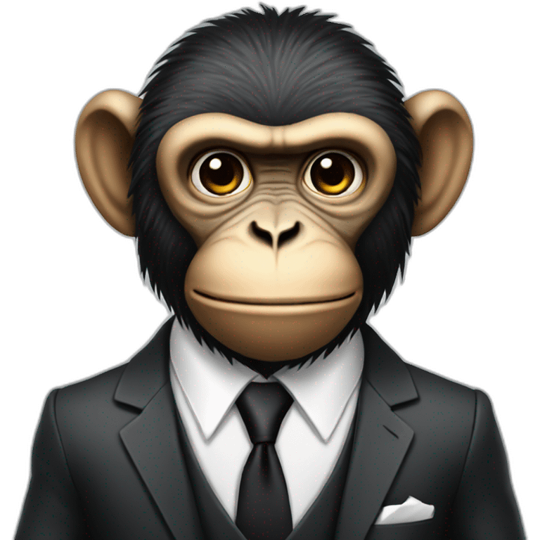 badass monkey dressed up in suit and tie emoji