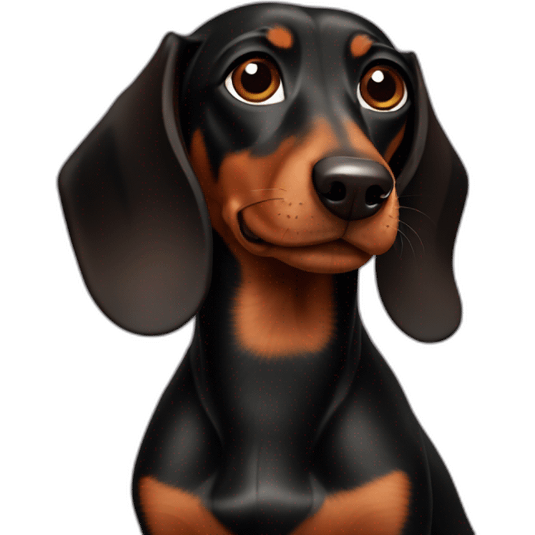 Black and brown dachshund dog emoji