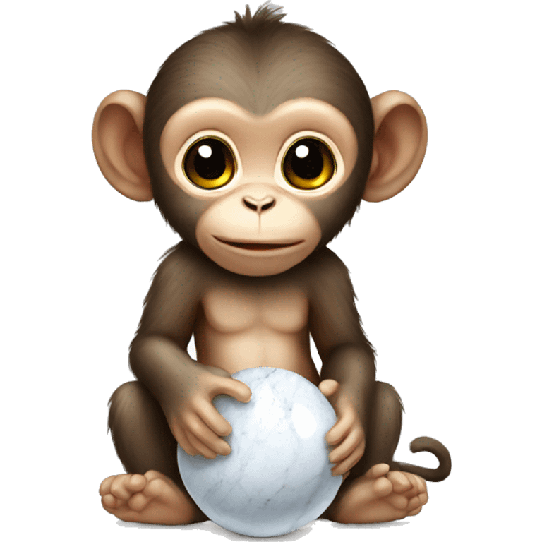 baby monkey holding a marble emoji