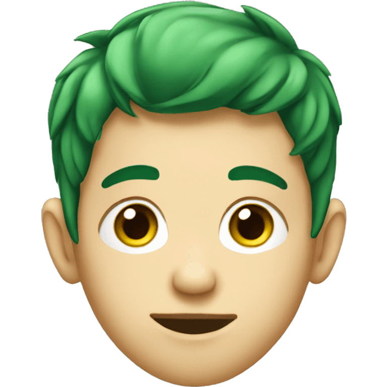 green haired boy portrait with pointy ears emoji