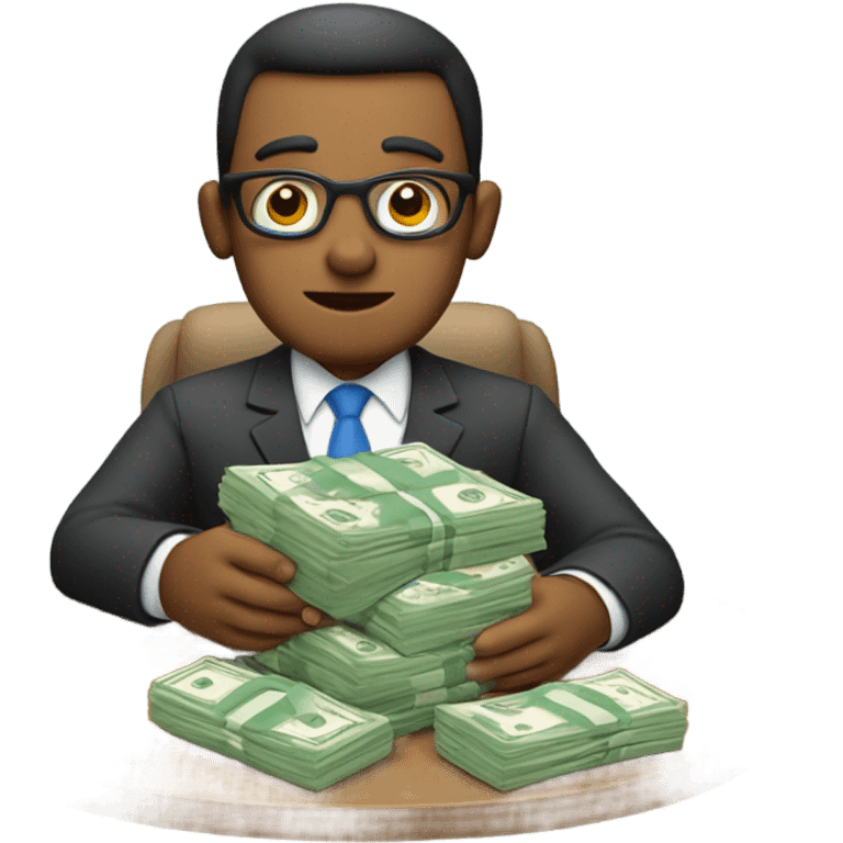 Banker counting money emoji