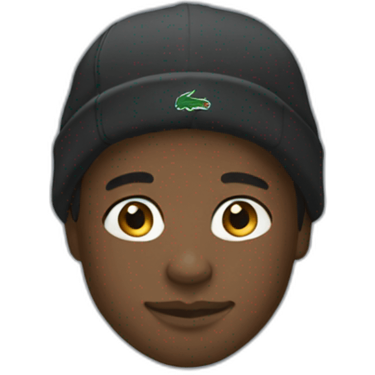 Black boy using lacoste hoodie emoji