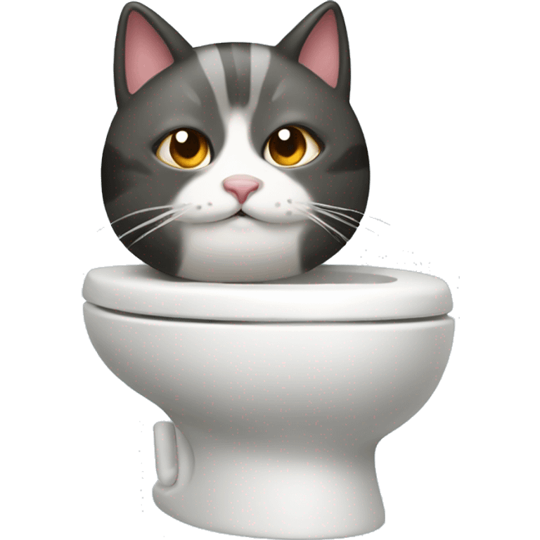 Tubby cat on toilet  emoji