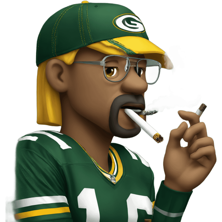 Packers fan smoking cigarette emoji