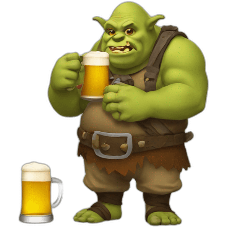 ogre drinking beer emoji