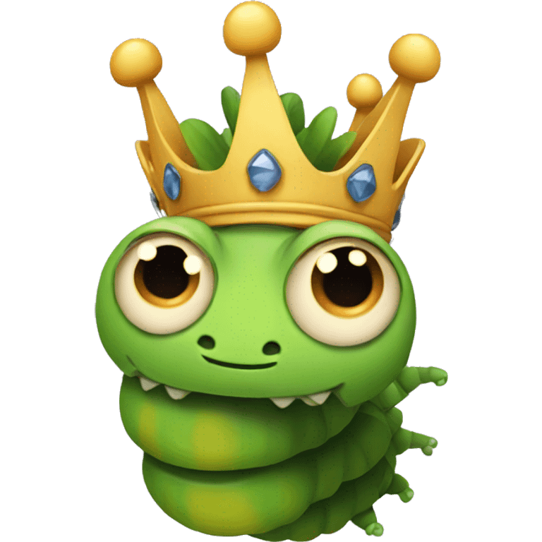 Caterpillar with a crown emoji emoji