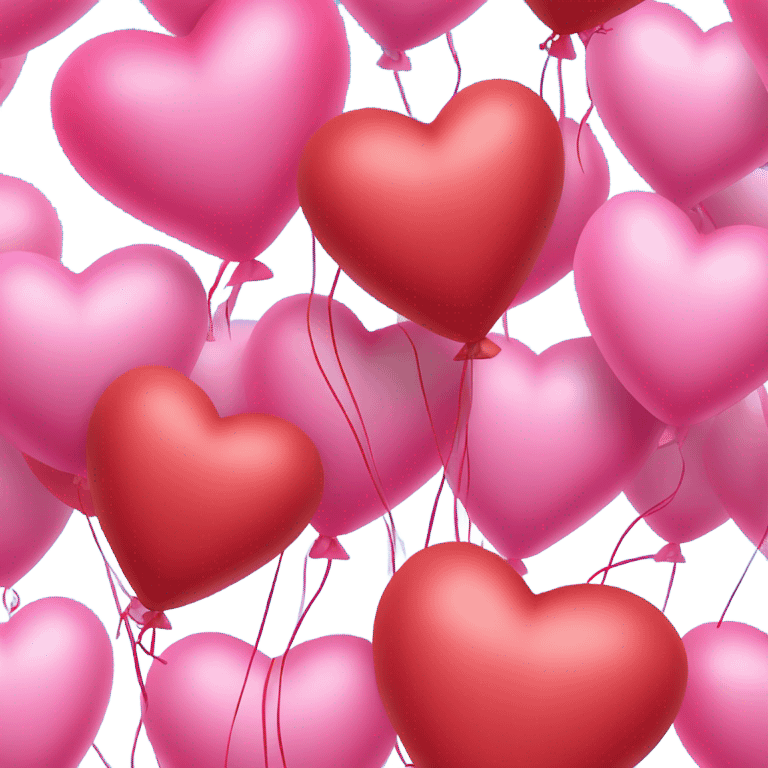 pink and red heart balloon bouquet  emoji