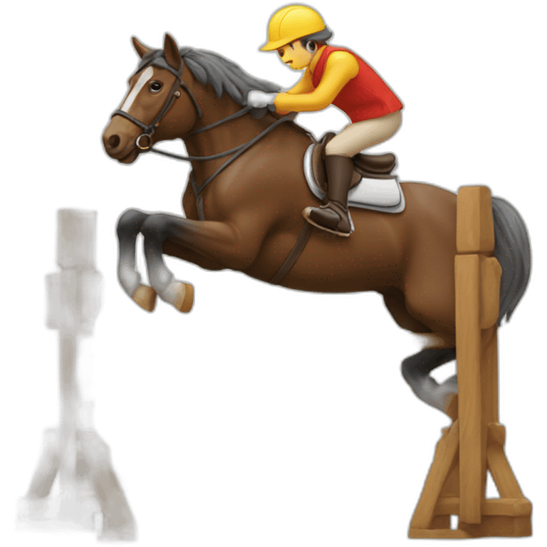 Cheval qui saute un obstacle emoji