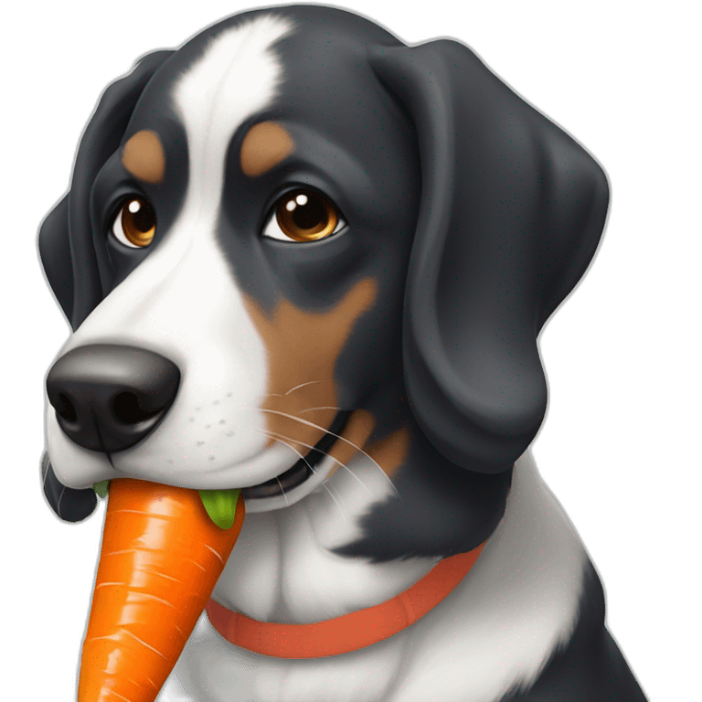 biggest dog in the world eating a carrot while wearing a beanie emoji