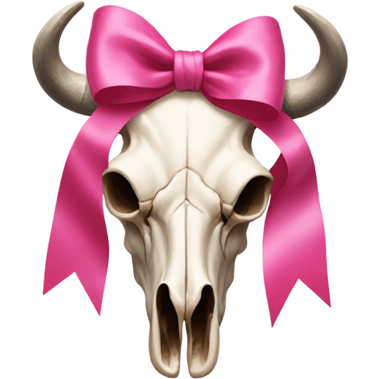 Cow skull with pink bow emoji