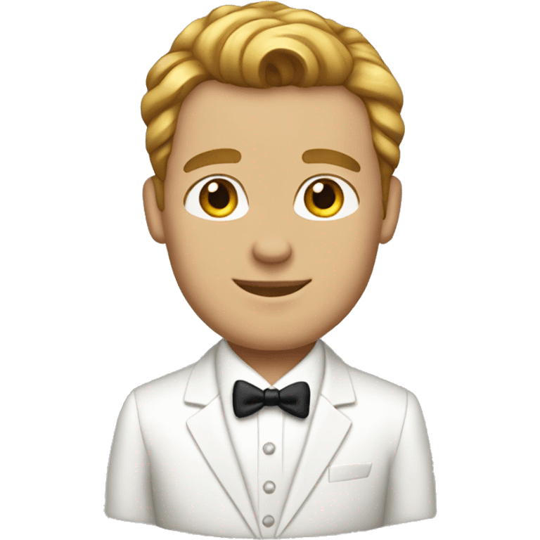 groom with light brown hair white tux emoji