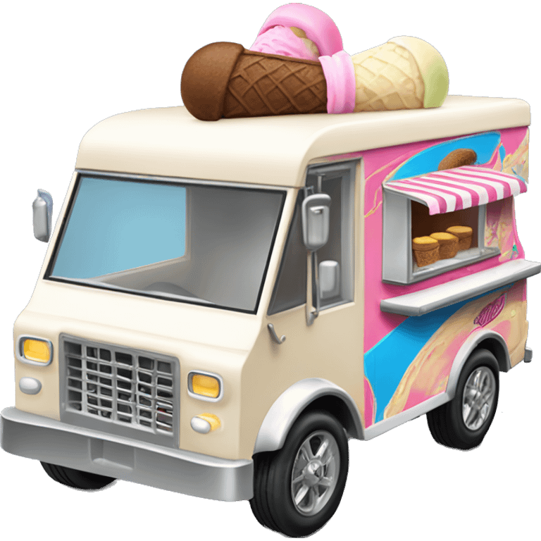 1917 Hot wheels style ice cream food truck emoji