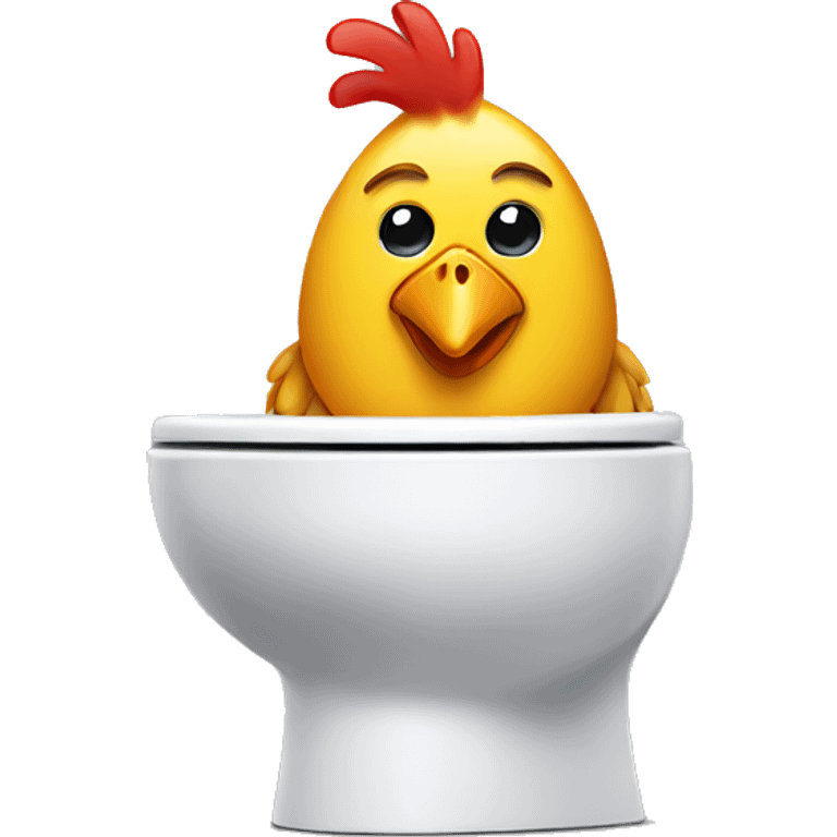 Chicken on toilet emoji