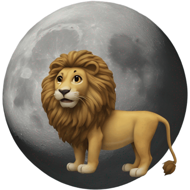 Lion on the surface of the moon emoji