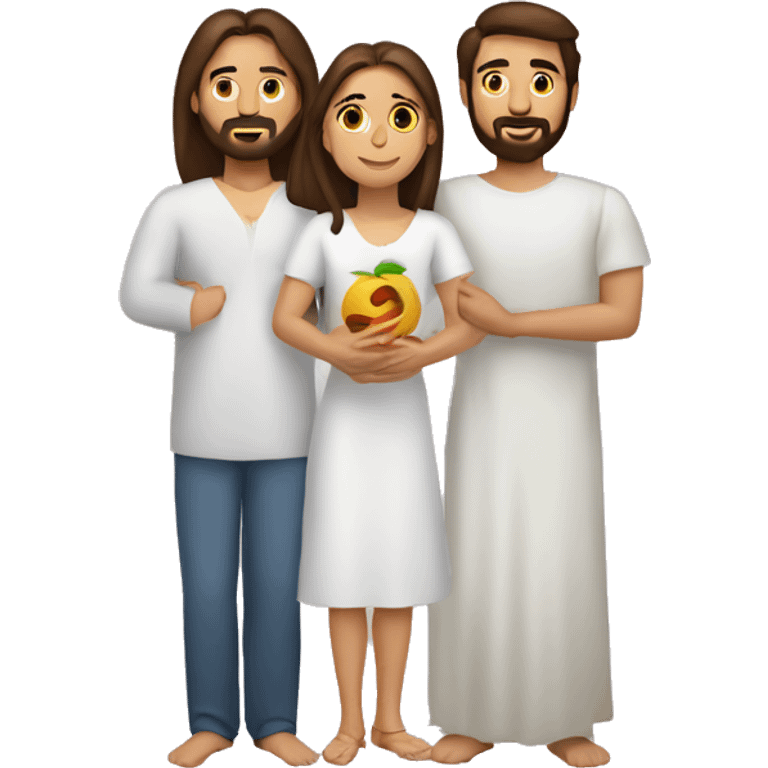 Jesús orando a un hombre y mujer emoji