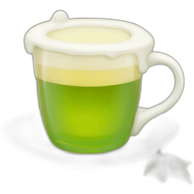 Beer goes well with green tea in a teacup emoji