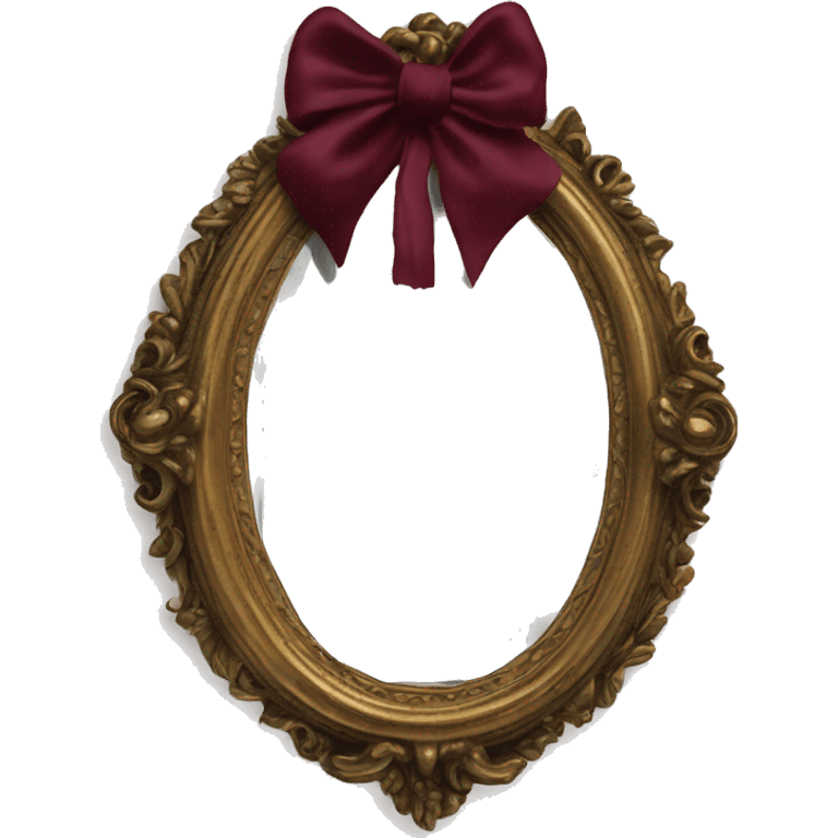 Vintage mivintage mirror with handle and burgundy bow emoji