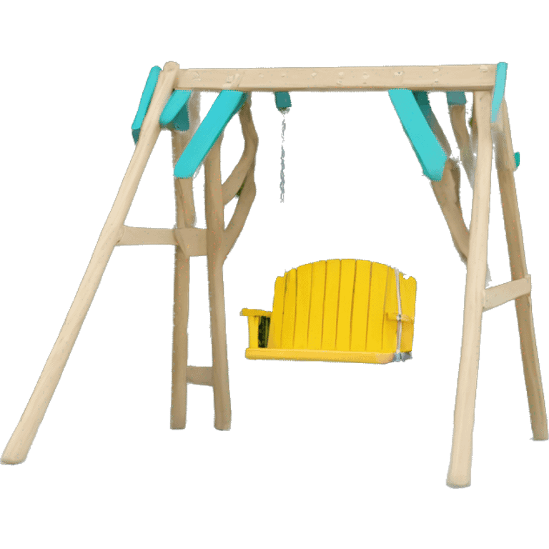 seat swing set wood, metal emoji